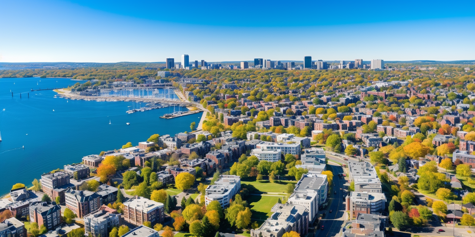 aerial image of a city in fairfield county