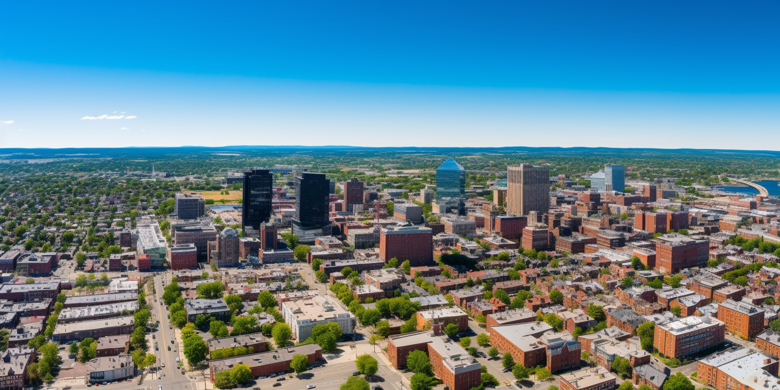 aerial image of a city in litchfield county